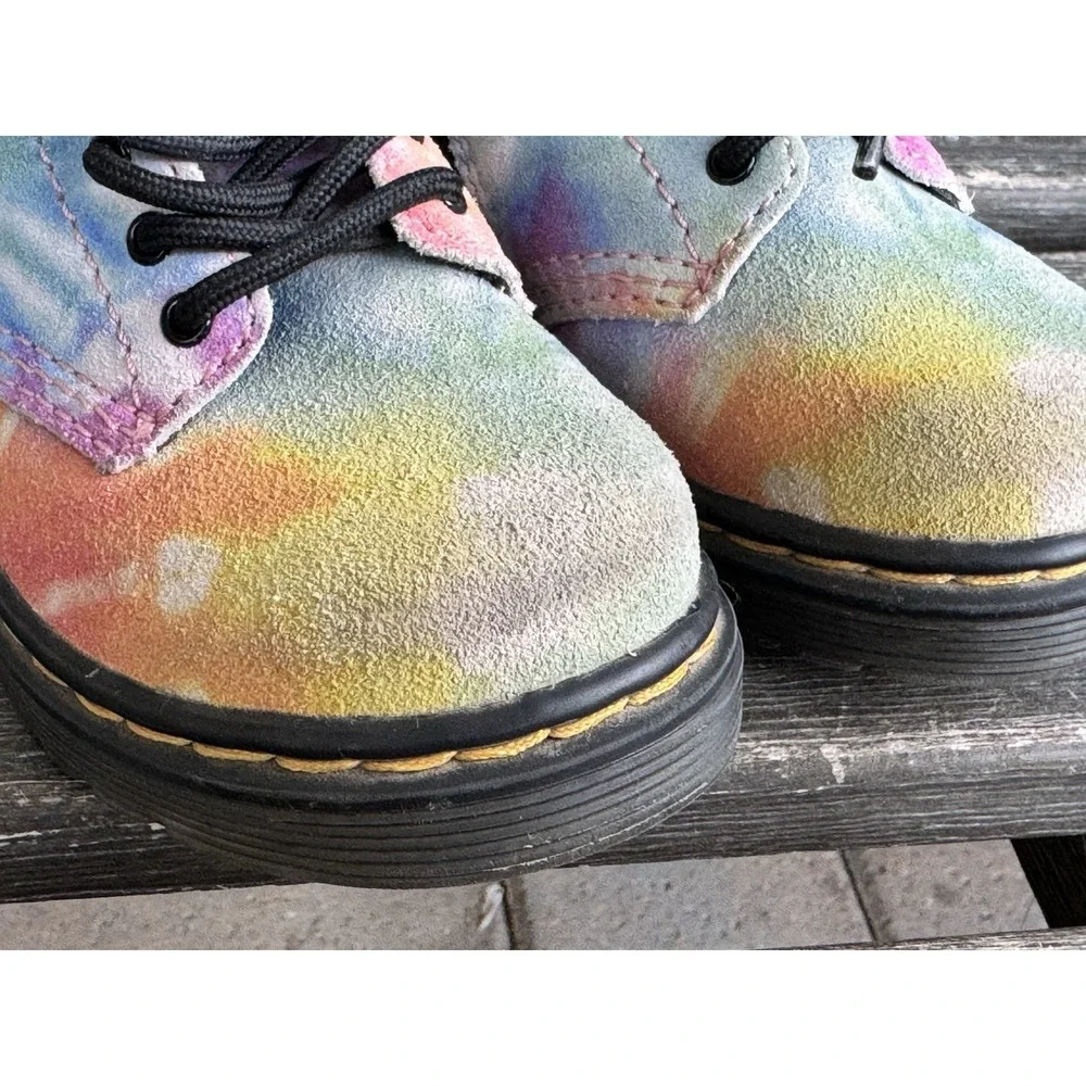 Dr Martens Air Wair 1460T Tie-Dye Multicolor Classic Combat Boots Toddler Size 7